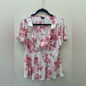 Torrid Pink Floral Blouse